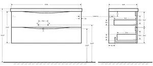 Тумба-умывальник подвесная BelBagno MARINO 110 Rovere Grigio MARINO-1100-2C-SO-RG-P+BB1100/450-LV-MR-PR Тумба-умывальник подвесная BelBagno MARINO 110 Rovere Grigio MARINO-1100-2C-SO-RG-P+BB1100/450-LV-MR-PR, 2