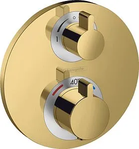 Термостат для 2 потребителей Hansgrohe Ecostat S полированное золото 15758990, 1