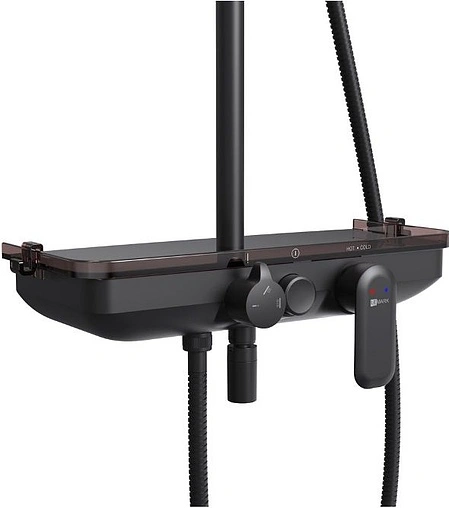 Душевая система со смесителем для ванны Lemark Tropic чёрный матовый LM7012BL