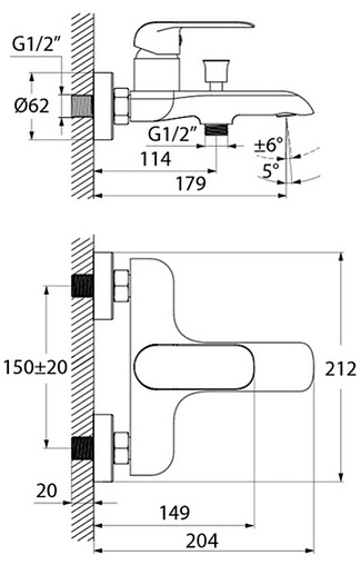 Смеситель для ванны IDDIS Calipso белый/хром CALSB00i02WA