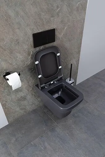 Унитаз подвесной безободковый Allen Brau Infinity антрацит 4.21011.AN