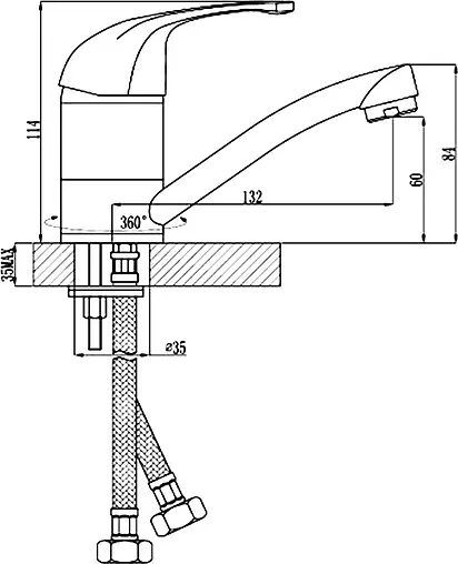 Смеситель для кухни Rossinka хром C40-22U