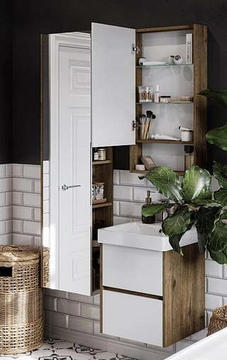 Шкаф-зеркало Aquaton Сканди 45 белый/дуб рустикальный 1A252002SDZ90 Шкаф-зеркало Aquaton Сканди 45 белый/дуб рустикальный 1A252002SDZ90