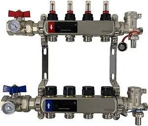 Группа коллекторная с расходомерами 9 отводов 1"в/в x ¾"ек WAAG WG.589.0609.F Группа коллекторная с расходомерами 9 отводов 1"в/в x ¾"ек WAAG WG.589.0609.F, 1
