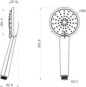 Лейка ручного душа Swedbe Calypso хром 5050 Лейка ручного душа Swedbe Calypso хром 5050, 2
