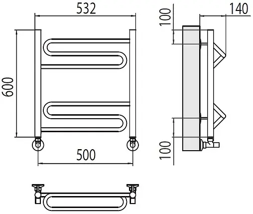 Полотенцесушитель водяной лесенка Terminus Юпитер П6 500х600 полированная сталь 4670078530431