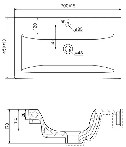 Тумба-умывальник напольная IDDIS Custo 70 белый CUS70W0i95+0047000i28