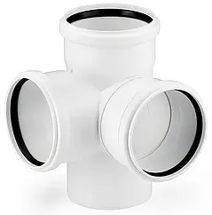 Крестовина двухплоскостная внутренняя бесшумная D=110x110x110мм Угол 87° Политэк 120001102