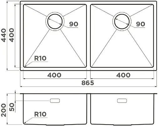 Мойка кухонная Omoikiri Taki 86-2-U/IF-LG светлое золото 4993792