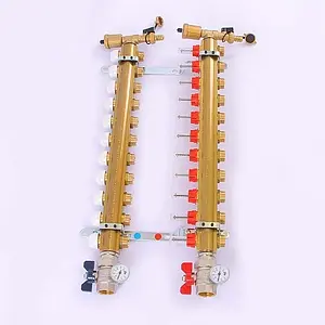 Группа коллекторная с расходомерами 11 отводов 1&quot;в/в x ¾&quot;ек Tiemme 3870024, 2