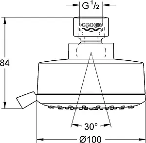 Лейка верхнего душа Grohe Tempesta Cosmopolitan хром/белый 27591001 Лейка верхнего душа Grohe Tempesta Cosmopolitan хром/белый 27591001, 2