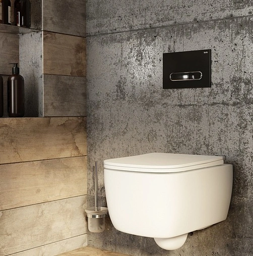 Клавиша смыва для унитаза IDDIS Unifix 071 UNI71MBi77 кнопки/черный матовый, рамка/хром глянцевый