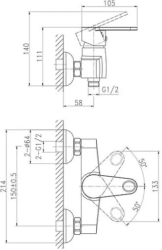 Смеситель для душа Cersanit Cari хром 63027 Смеситель для душа Cersanit Cari хром 63027