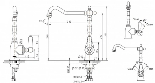 Смеситель для кухни Bravat Art хром F775109C-1