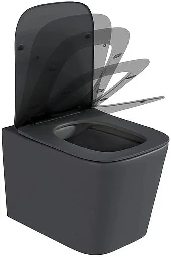 Унитаз подвесной безободковый Hansmann keramik Kvadro Dark Grey темно-серый УНИ0018