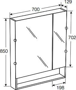 Шкаф-зеркало Roca Gap 70 фиолетовый ZRU9302752 Шкаф-зеркало Roca Gap 70 фиолетовый ZRU9302752, 2