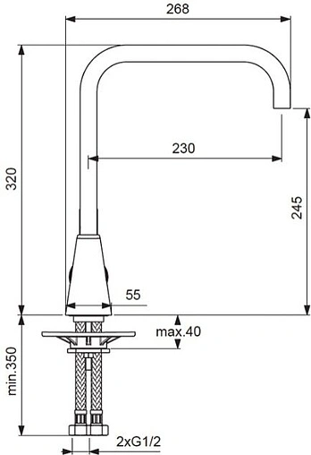 Смеситель для кухни Vidima Uno хром BA242AA