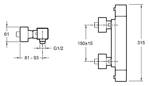 Термостат для душа Jacob Delafon Strayt хром E9096-CP