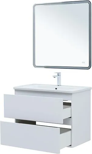 Тумба-умывальник подвесная Aquanet Эмбер 80 белый матовый 00330467+11080-KL