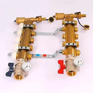 Группа коллекторная с расходомерами 5 отводов 1&quot;в/в x ¾&quot;ек Tiemme 3870001, 4