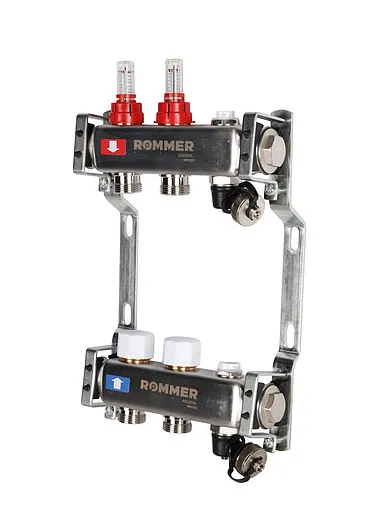 Группа коллекторная с расходомерами 2 отвода 1&quot;в/в x ¾&quot;ек Rommer RMS-1201-000002