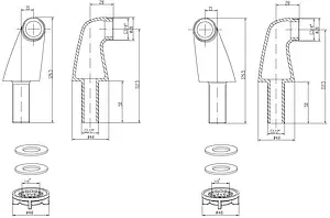 Переходник угловой для смесителя на край ванны Lemark бронза LM8556BR, 2