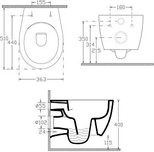 Унитаз подвесной безободковый ISVEA Sentimenti Neo Vortex белый 10AR02013, 2