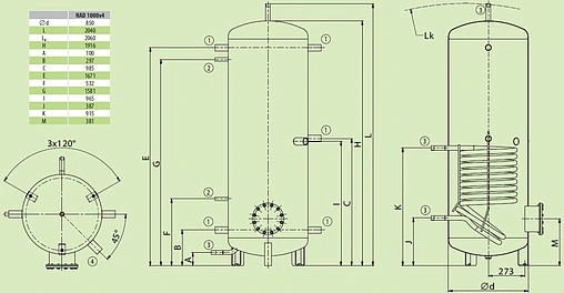 Буферная емкость Drazice NAD 1000 v4 121580395