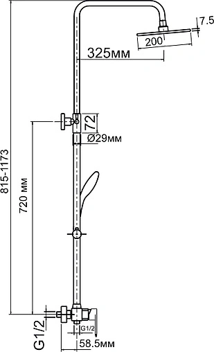Душевая система со смесителем для душа Aquanet Quadro хром FSC1603