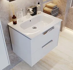 Тумба-умывальник подвесная Roca Lago 60 белый глянец 857295806+32799E000 Тумба-умывальник подвесная Roca Lago 60 белый глянец 857295806+32799E000, 3