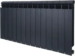 Радиатор биметаллический 14 секции Global Style Plus 500 черный Радиатор биметаллический 14 секции Global Style Plus 500 черный, 1