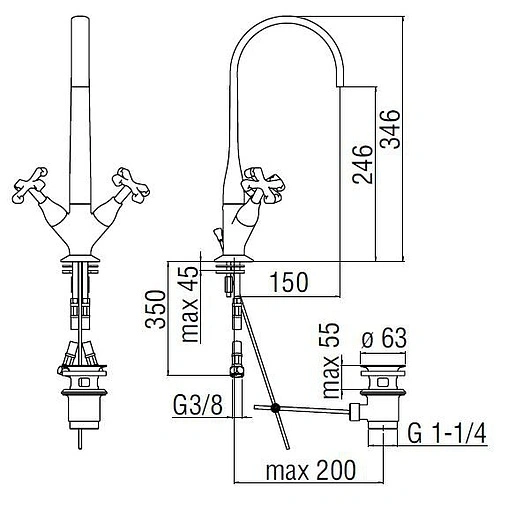 Смеситель для раковины Nobili Carlos Primero хром CP218/1CR Смеситель для раковины Nobili Carlos Primero хром CP218/1CR