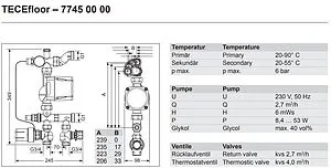 Узел насосно-смесительный с насосом Energy Saving ES25-60 TECEfloor 77450000, 2