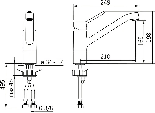 Смеситель для кухни Oras Aquita хром 2920F