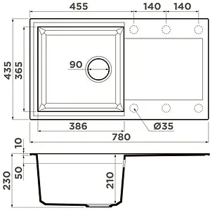 Мойка кухонная Omoikiri Sakaime 78-GR leningrad grey 4993548, 2