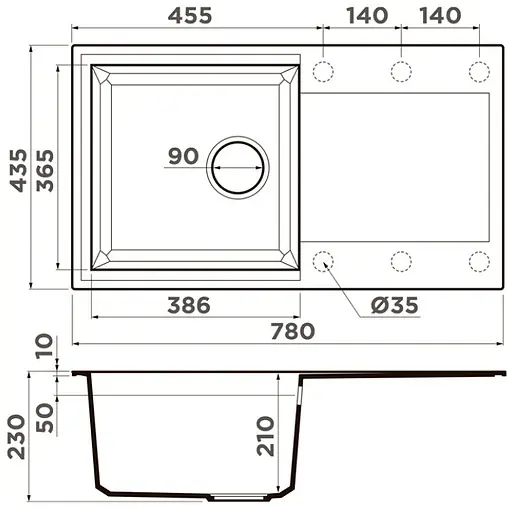 Мойка кухонная Omoikiri Sakaime 78-GR leningrad grey 4993548