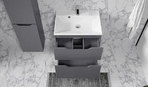 Тумба-умывальник подвесная Raval Wector 60 антрацит Wct.01.60/P/A/MD+4627173210164