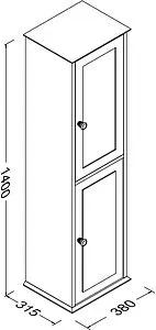 Шкаф-пенал подвесной Isvea Siento 38 кашемир 27SI3160065I Шкаф-пенал подвесной Isvea Siento 38 кашемир 27SI3160065I, 2