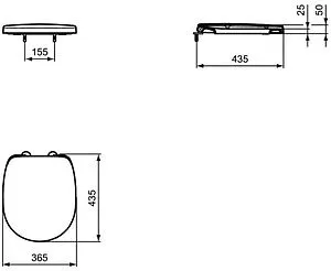 Крышка-сиденье для унитаза Ideal Standard Connect Space белый E129001 Крышка-сиденье для унитаза Ideal Standard Connect Space белый E129001, 2