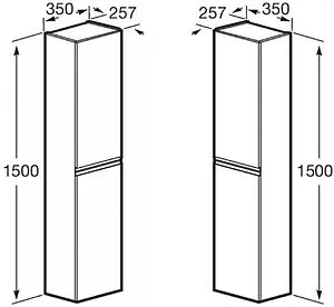 Шкаф-пенал подвесной Roca Oleta 35 белый матовый A857650501 Шкаф-пенал подвесной Roca Oleta 35 белый матовый A857650501, 3