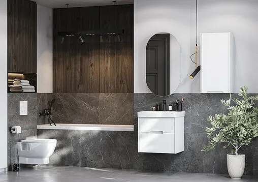 Шкаф Aquaton Оливия 35 R белый 1A254703OL01R