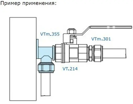 Водорозетка компрессионная 16мм x ½&quot;н Valtec VTm.355.N.001604
