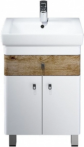 Тумба-умывальник напольная IDDIS Carlow 55 белый/дуб CAR55W2i95+0045500i28