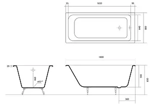 Ванна чугунная Aquatek Дельта 180х80 AQ8980F-00 Ванна чугунная Aquatek Дельта 180х80 AQ8980F-00, 2