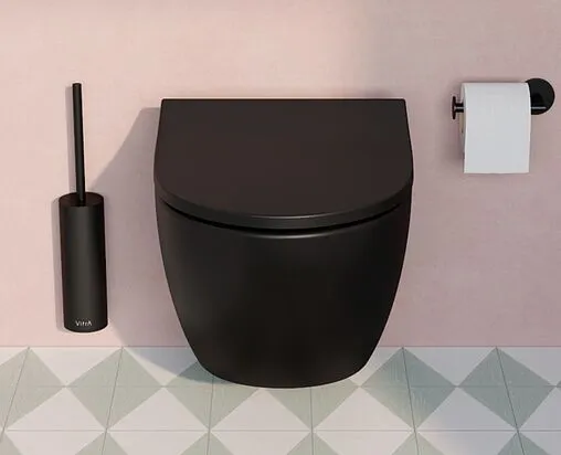 Унитаз подвесной безободковый VitrA Sento Rim-Ex черный матовый 7748B083-0101
