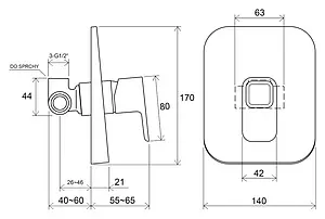 Смеситель для душа скрытого монтажа Ravak 10° хром X070069 Смеситель для душа скрытого монтажа Ravak 10° хром X070069, 2
