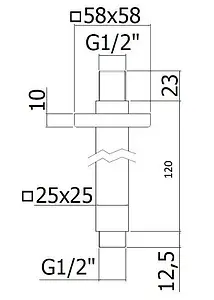 Держатель верхнего душа на потолок Paffoni хром ZSOF118CR, 2