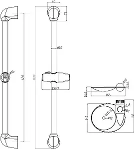 Душевая штанга Lemark хром LM8065C Душевая штанга Lemark хром LM8065C, 2