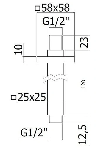Держатель верхнего душа на потолок Paffoni хром ZSOF118CR
