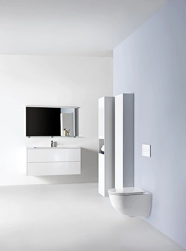 Комплект 5 в 1 Laufen Pro Rimless 8.6996.6.000.000.R с кнопкой Lis 8.9566.1.004.000.1 хром глянцевый